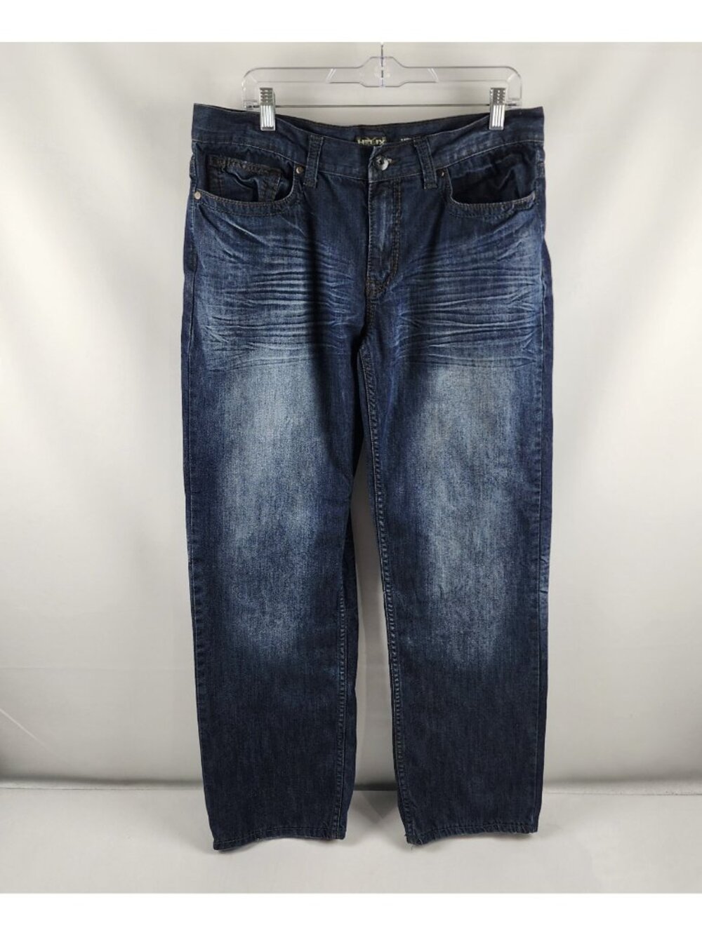 Helix Jeans Mens 34x30 Blue Loose Straight Leg Denim